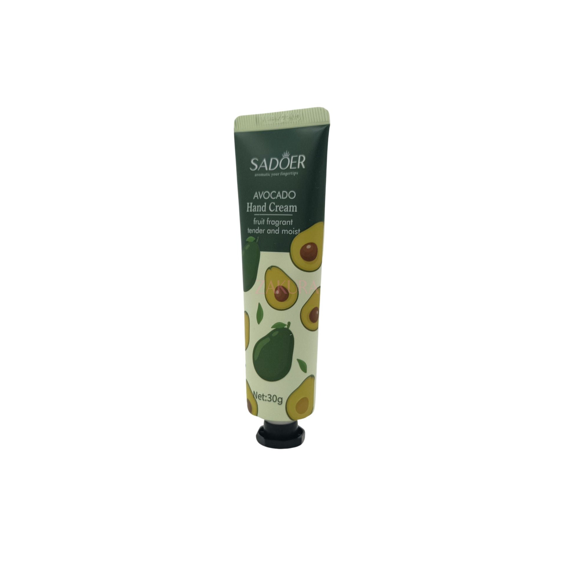 SADOER Hand Cream 30g (Rose/Avocado/Peach/Sakura/Horse Oil/Milk/Sheep) Avocado