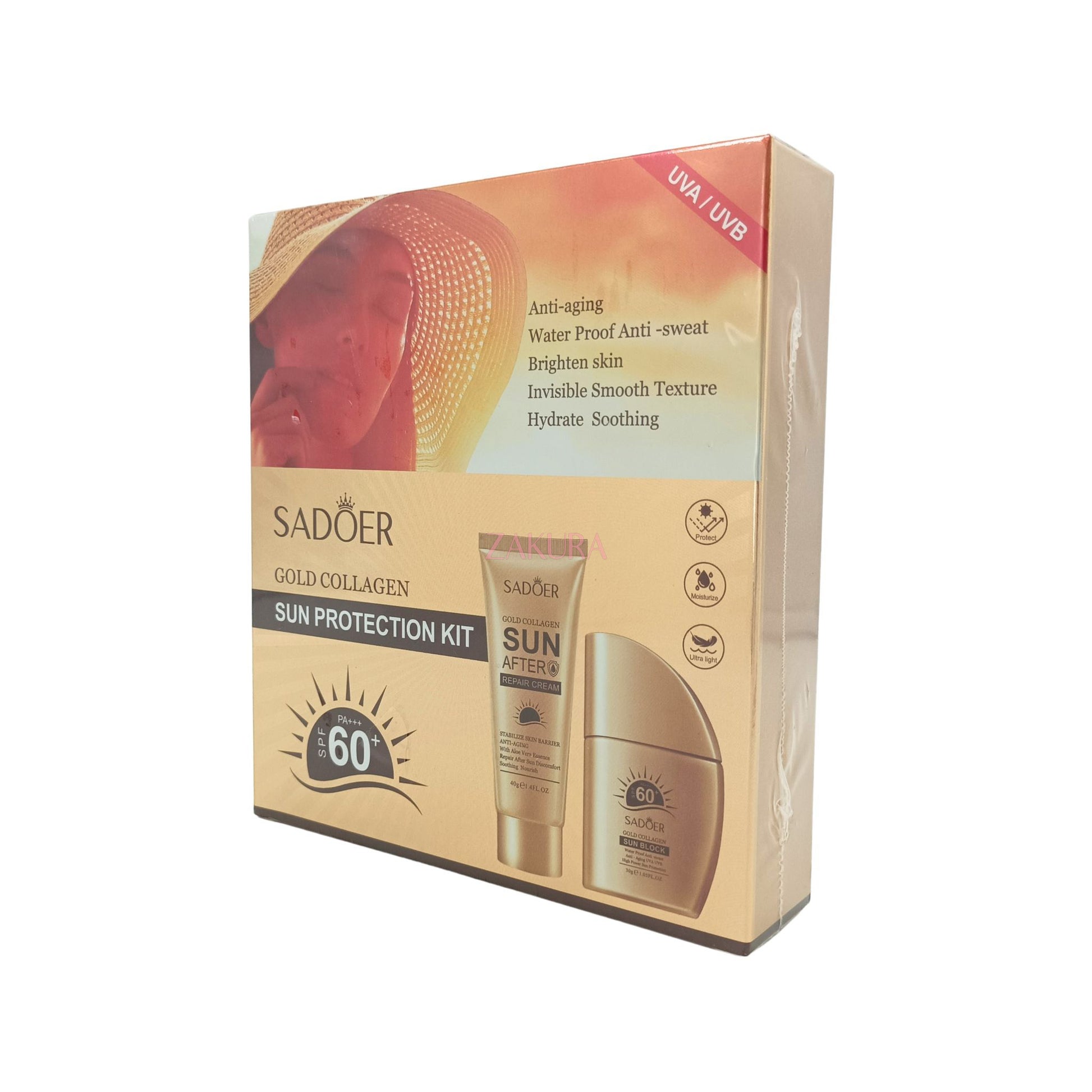 SADOER Gold Collagen Sunscreen Set 2pcs