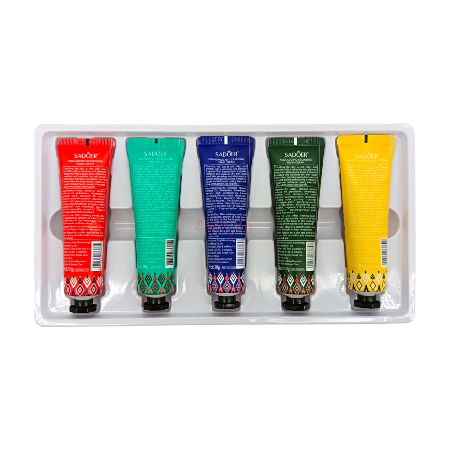 SADOER Christmas Hand Cream Gift Box – 5pcs moisturizing hand care with festive scents, available at Zakura Global.