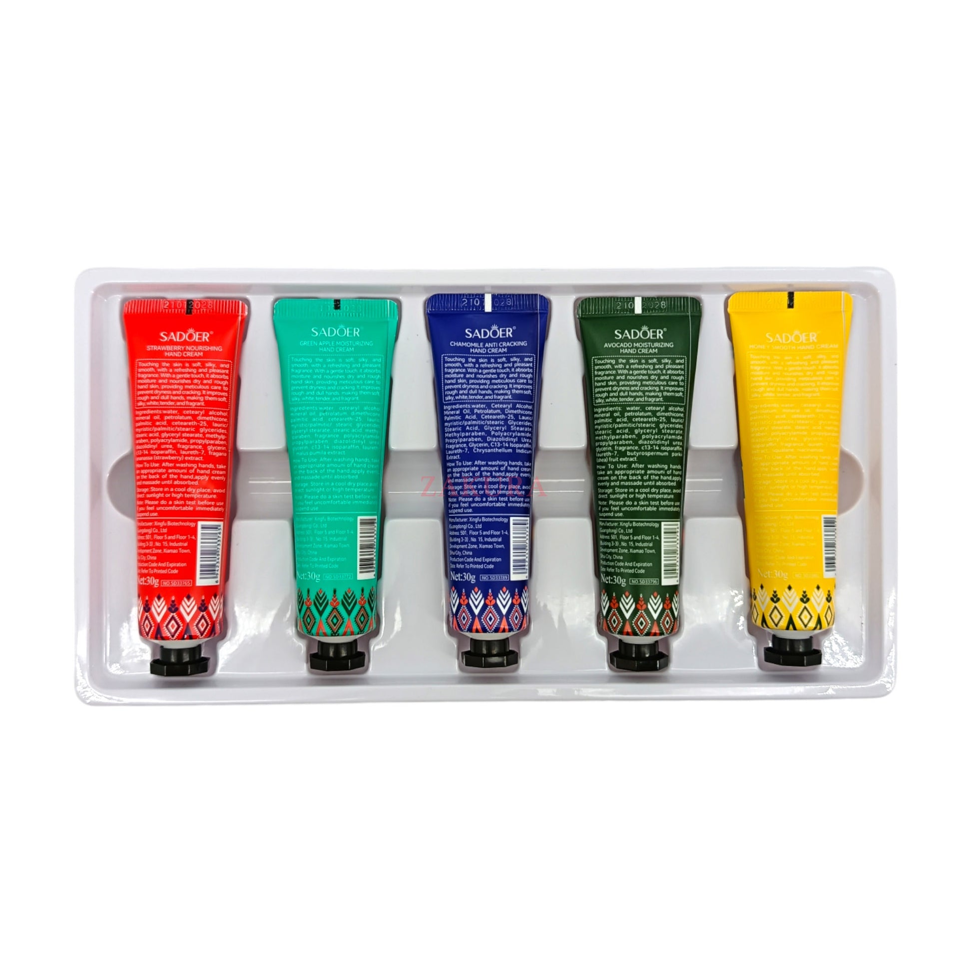 SADOER Christmas Hand Cream Gift Box – 5pcs moisturizing hand care with festive scents, available at Zakura Global.