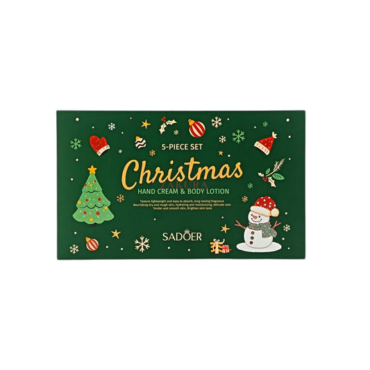 SADOER Christmas Hand & Body Cream Set – 5pcs moisturizing skincare with festive scents, available at Zakura Global.