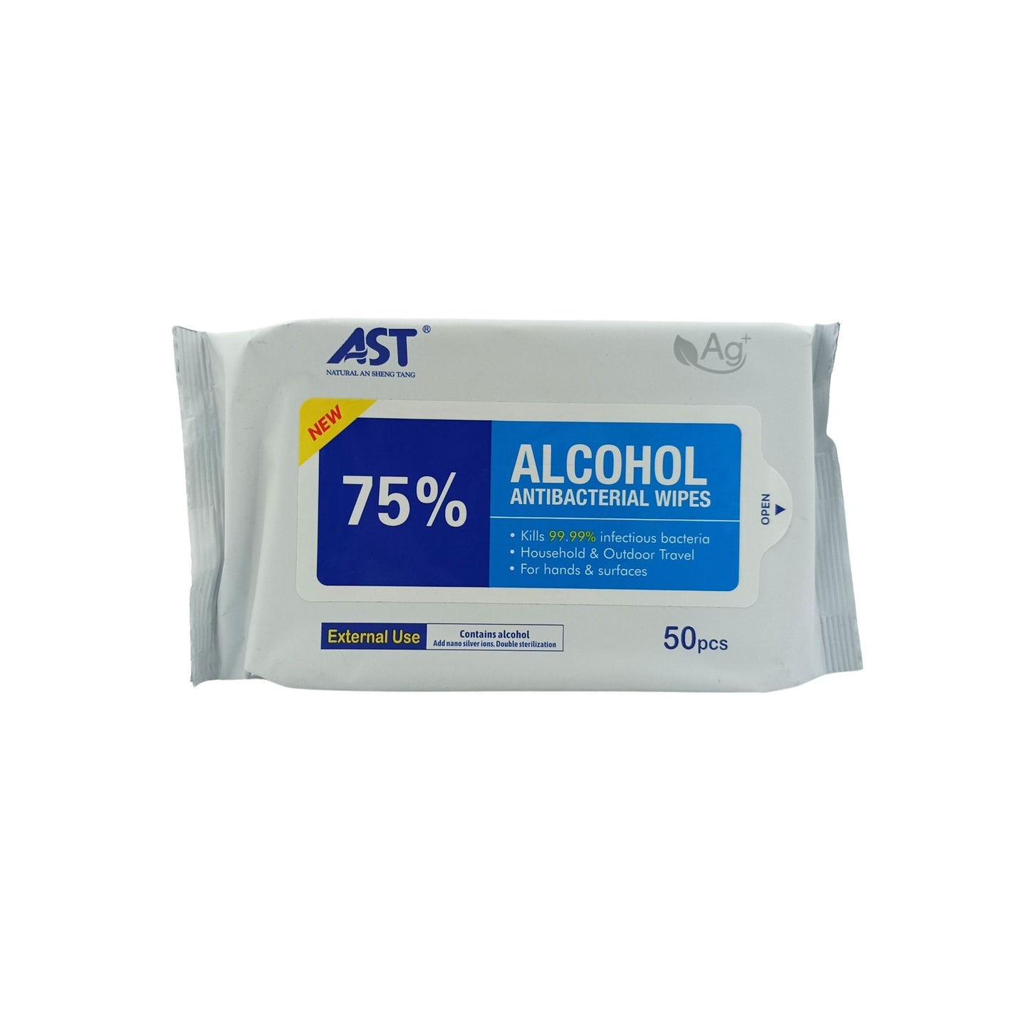 AST 75% Alcohol Antibacterial Wipes 50pcs
