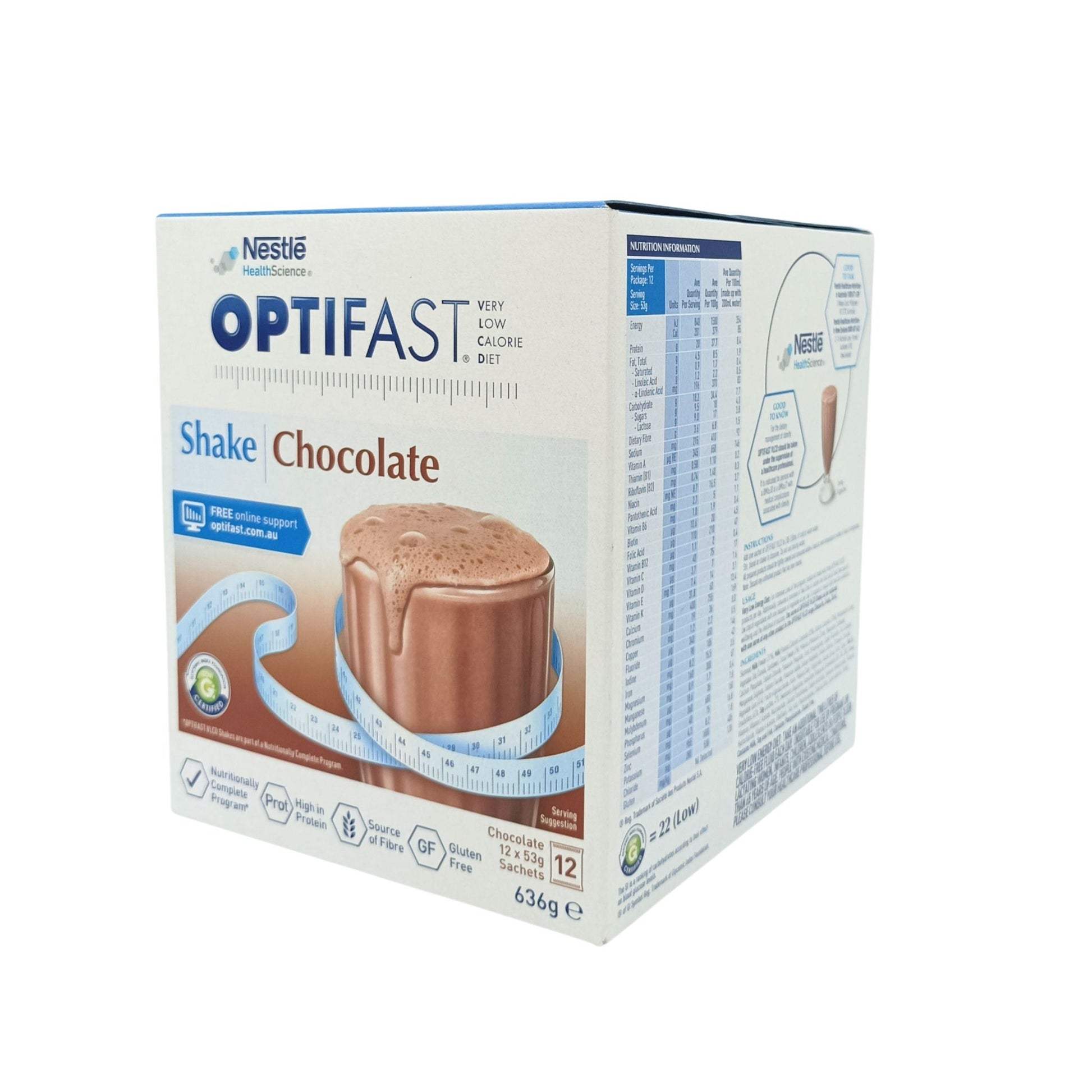 Nestle OPTIFAST Weightloss Milkshake - Chocolate 12x53g