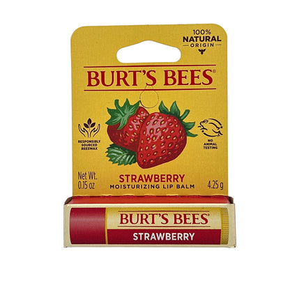 Burt's Bees Lip Balm Strawberry 4.25g – Natural Hydrating Lip Care by Zakura Global.