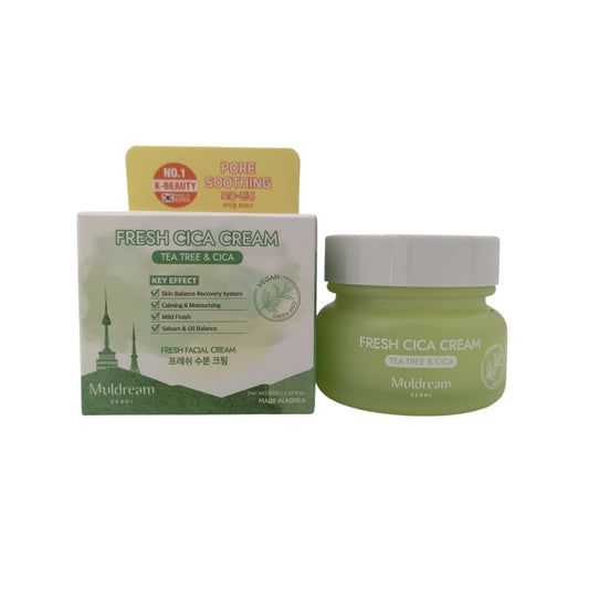 Muldream Vegan Green Mild Facial Cream 60ml (Fresh/ Intense) Fresh