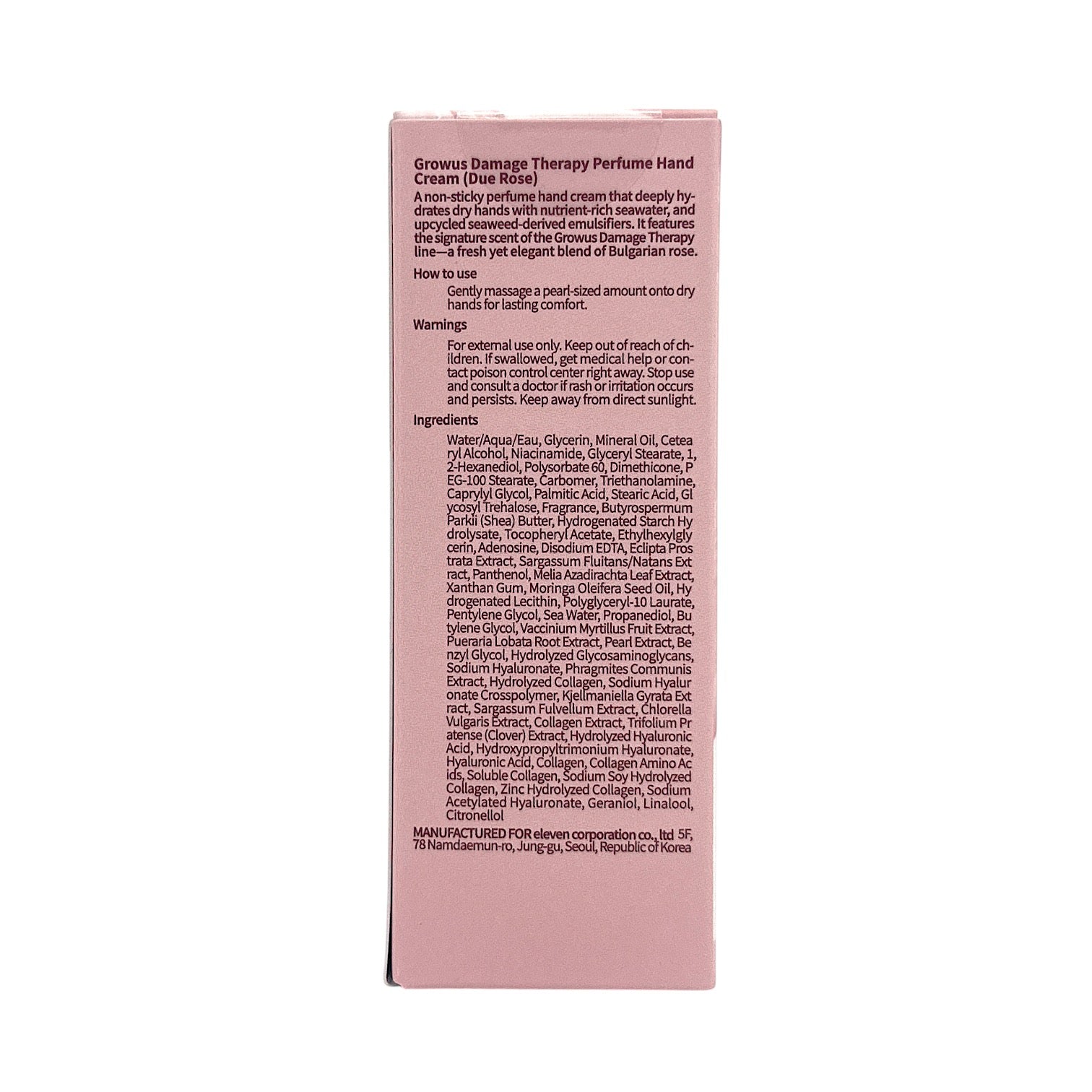 GROWUS Perfume Hand Cream - Due Rose 50ml