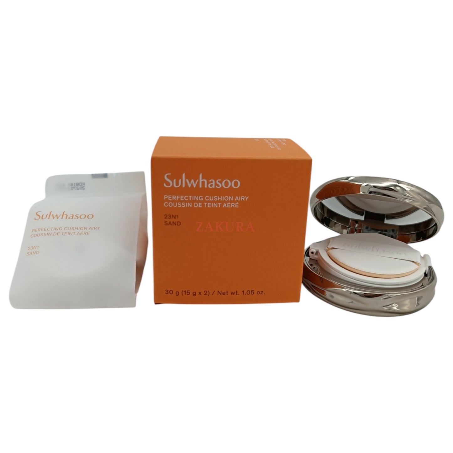 Sulwhasoo Perfecting Cushion Airy SPF50+ -15g+15g (23N1 Sand/21N1 Beige) 23N1 Sand