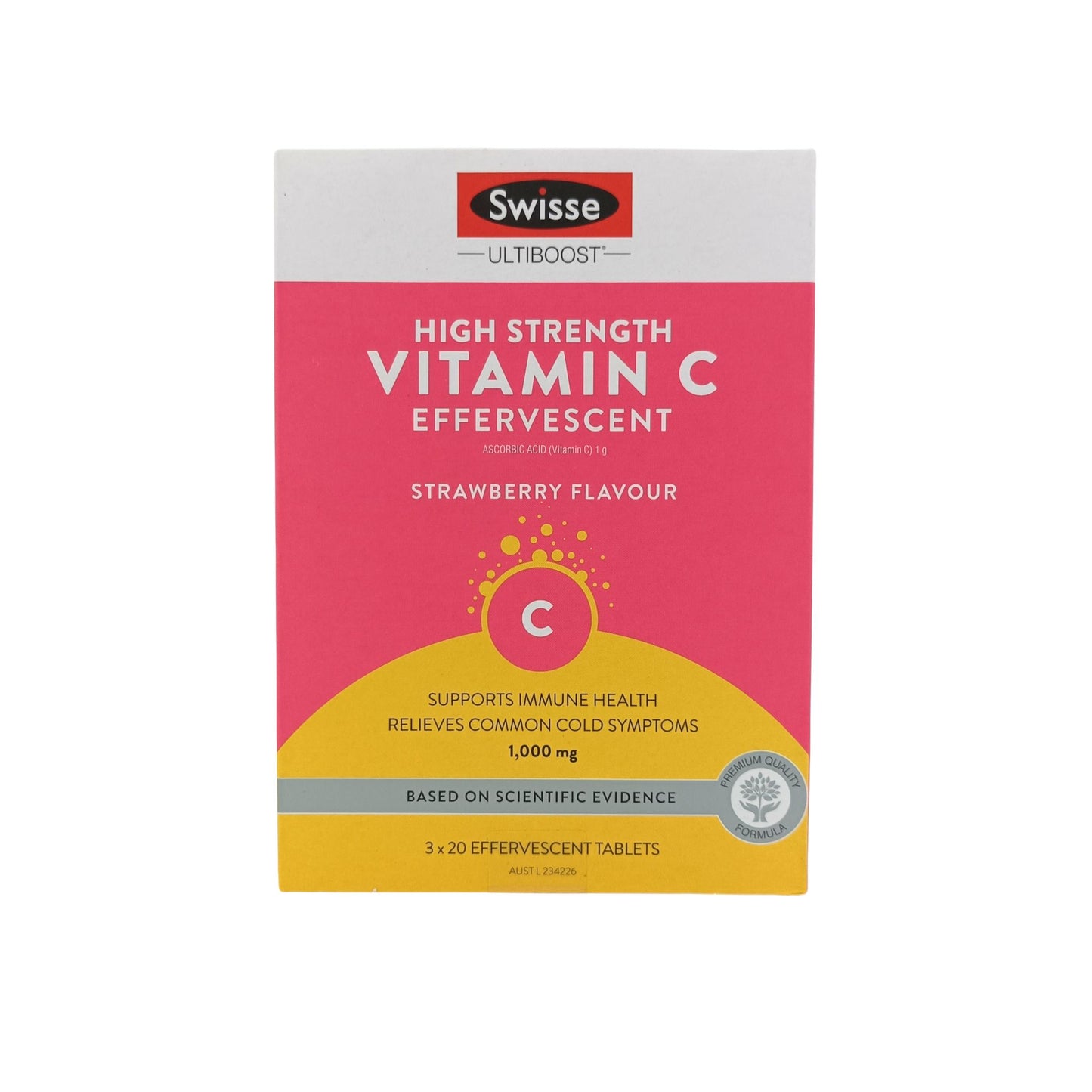 Swisse High Strength Vitamin C 1000mg Effervescent 3x20tabs