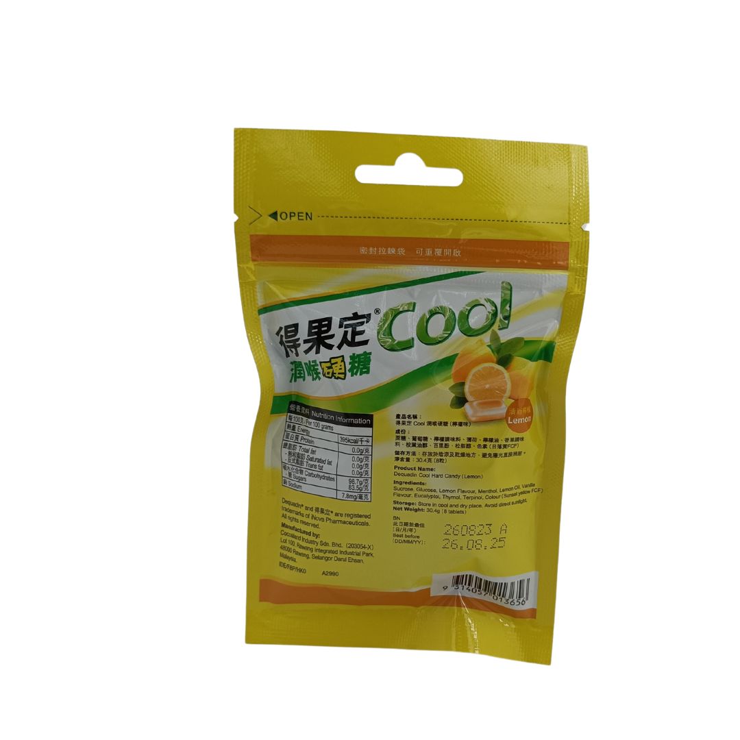 Dequadin Cool Hard Candy 8caps (Kumquat Lemon/ Menthol/ Lemon) Lemon