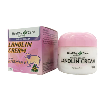 Healthy Care Lanolin Cream With Vitamin E 100g – natural moisturizer for face and body hydration