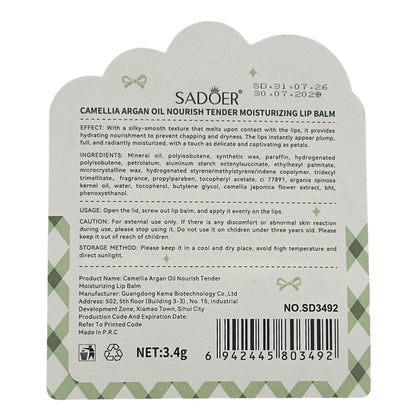 SADOER Camellia & Argan Oil Nourishing Lip Balm (Penguin  3.4g